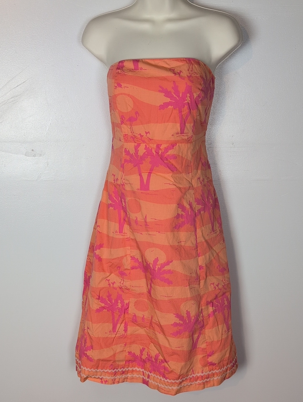 Lilly Pulitzer Strapless Tropical Print Dress